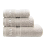 Hugo Boss Aegean Cotton Towel with Tonal Logo in Greige