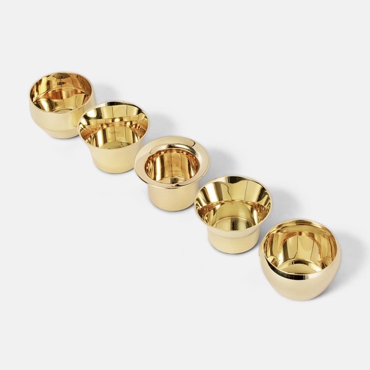 Skultuna Kin Set of 5 Brass Candle Holder