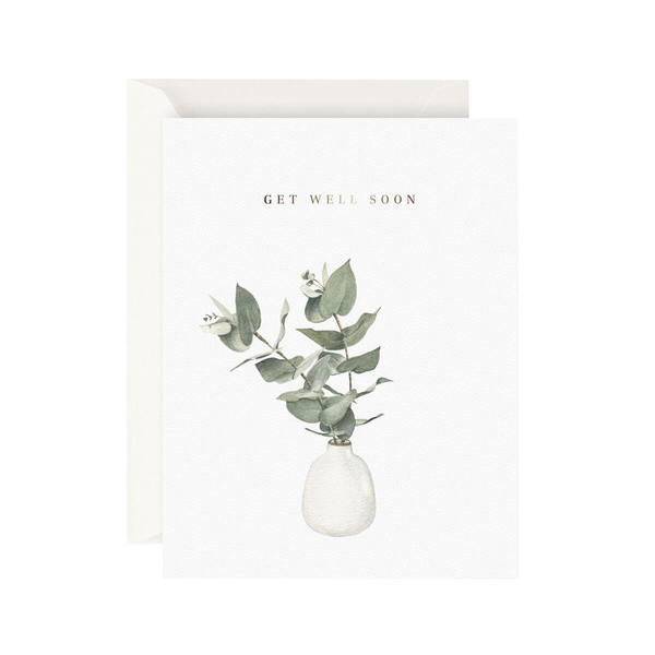 Father Rabbit Stationery Card Eucalyptus Get Well Soon