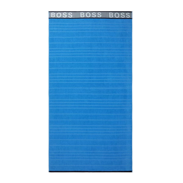 Hugo Boss Striped Beach Towel Blue